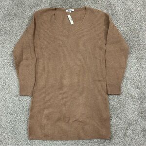 Madewell Relaxed V-Neck Sweater Dress Women’s Small Brown New with Tags NWT